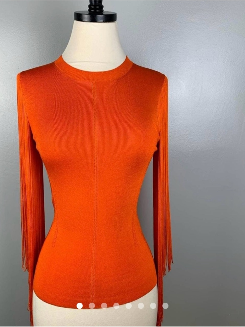 Christopher Kane Bright Orange Ribbed Crewneck Sweater